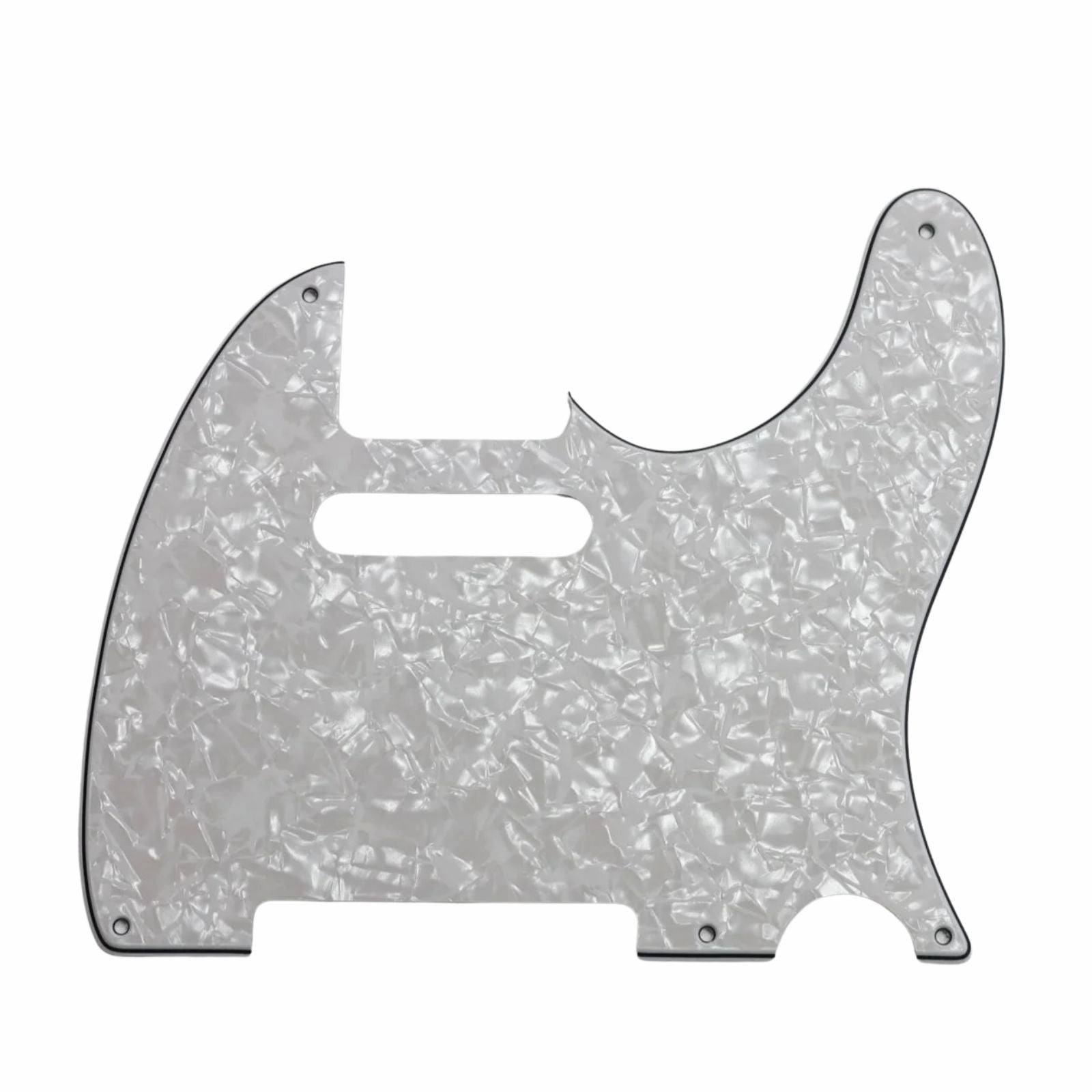 5-Hole ’52 Telecaster Pickguard for Fender Tele - 30+ Colors 4-Ply White Pearl - Ploutone