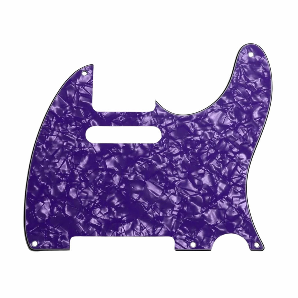 5-Hole ’52 Telecaster Pickguard for Fender Tele - 30+ Colors 4-Ply Purple Pearl - Ploutone