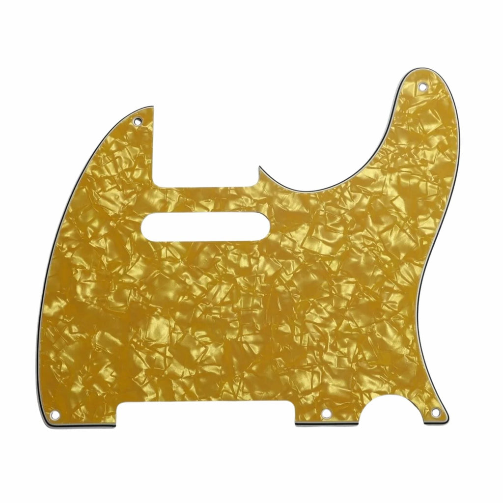 5-Hole ’52 Telecaster Pickguard for Fender Tele - 30+ Colors 4-Ply Golden Pearl - Ploutone