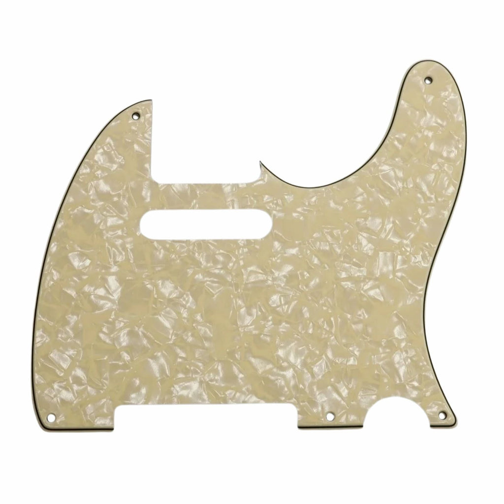 5-Hole ’52 Telecaster Pickguard for Fender Tele - 30+ Colors 4-Ply Cream Pearl - Ploutone