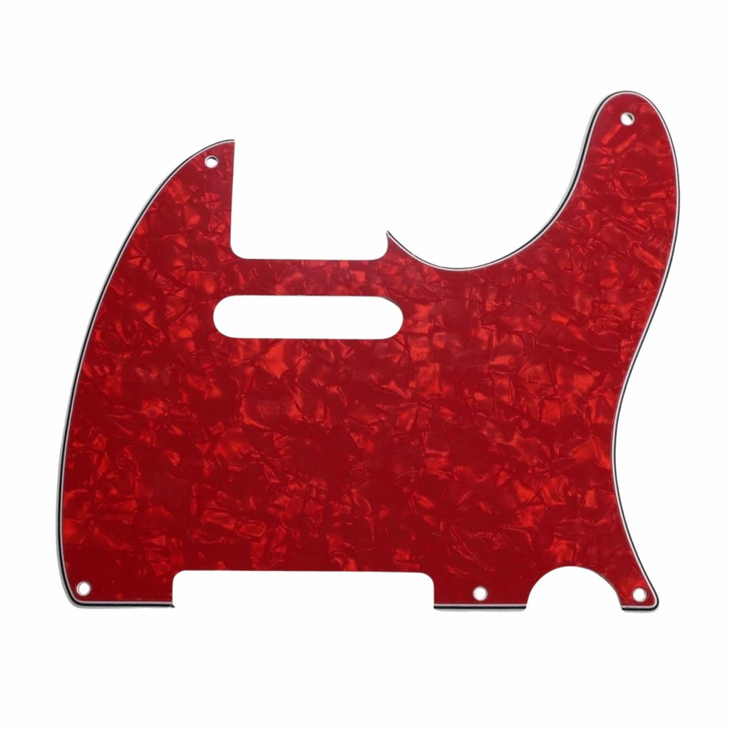 5-Hole ’52 Telecaster Pickguard for Fender Tele - 30+ Colors 4-Ply Red Pearl - Ploutone