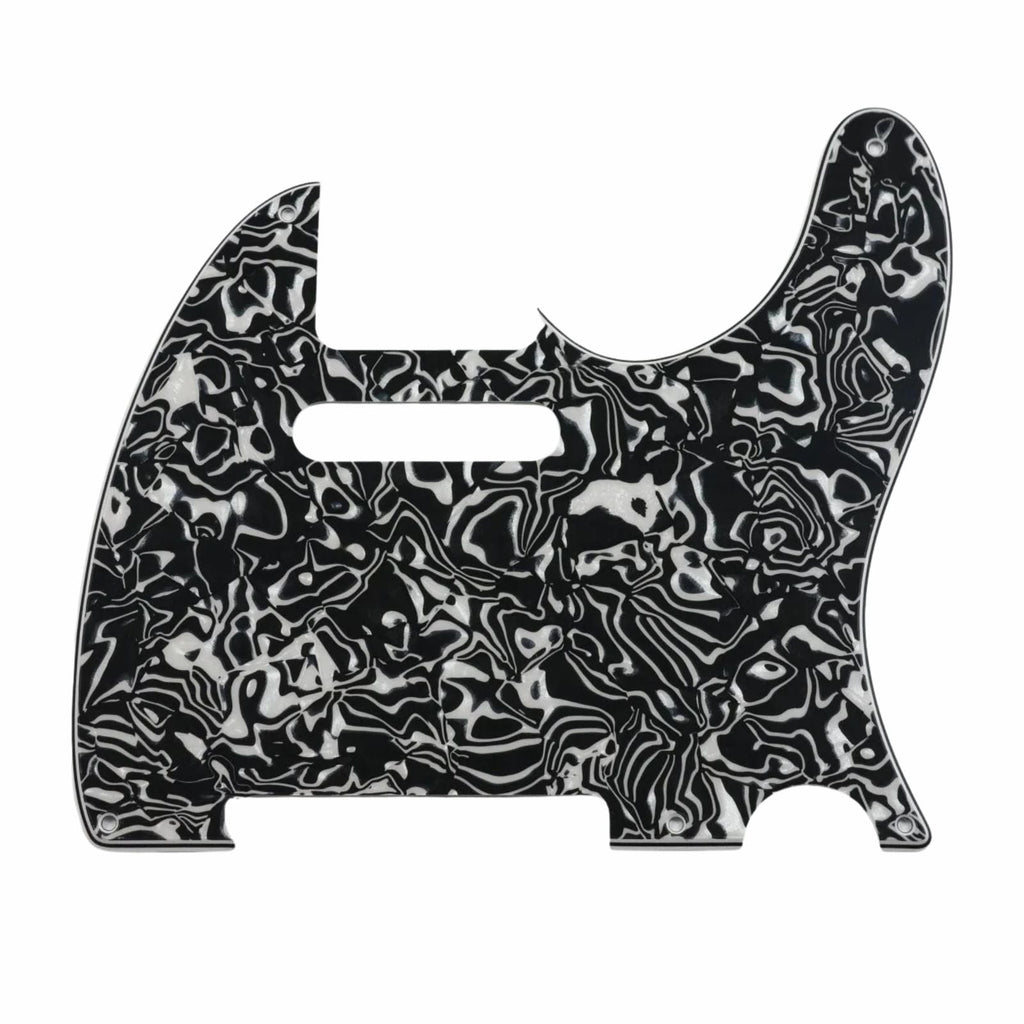 5-Hole ’52 Telecaster Pickguard for Fender Tele - 30+ Colors 4-Ply Black Shell - Ploutone