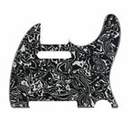 5-Hole ’52 Telecaster Pickguard for Fender Tele - 30+ Colors 4-Ply Black Shell - Ploutone