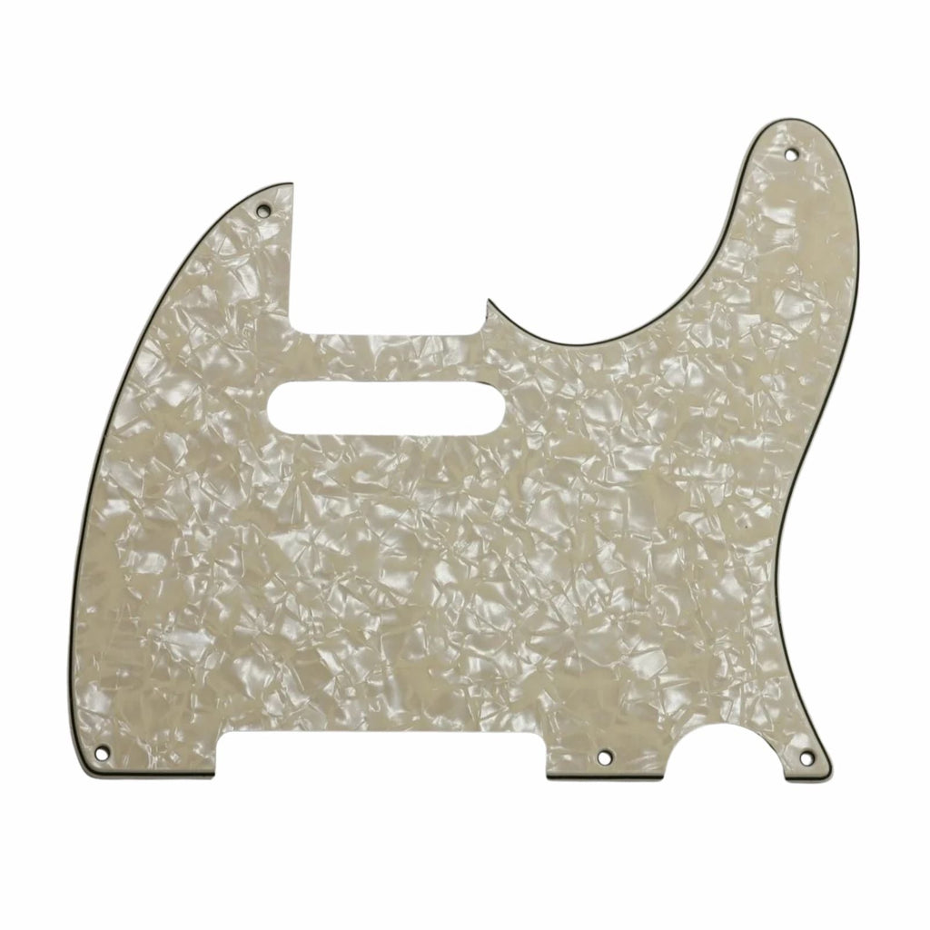 5-Hole ’52 Telecaster Pickguard for Fender Tele - 30+ Colors 4-Ply Parchment Pearl - Ploutone