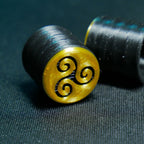 Opus Guitar Knobs - Gold and Black Triskele Sigil - Ploutone