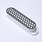 Custom Single Coil Strat Pickup Covers (No Holes) Set of 3 - White/ Black Honeycomb - Ploutone