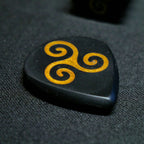 Opus Jari Onyx VALKORE™ - Gold Triskele Handmade Guitar Pick - Ploutone