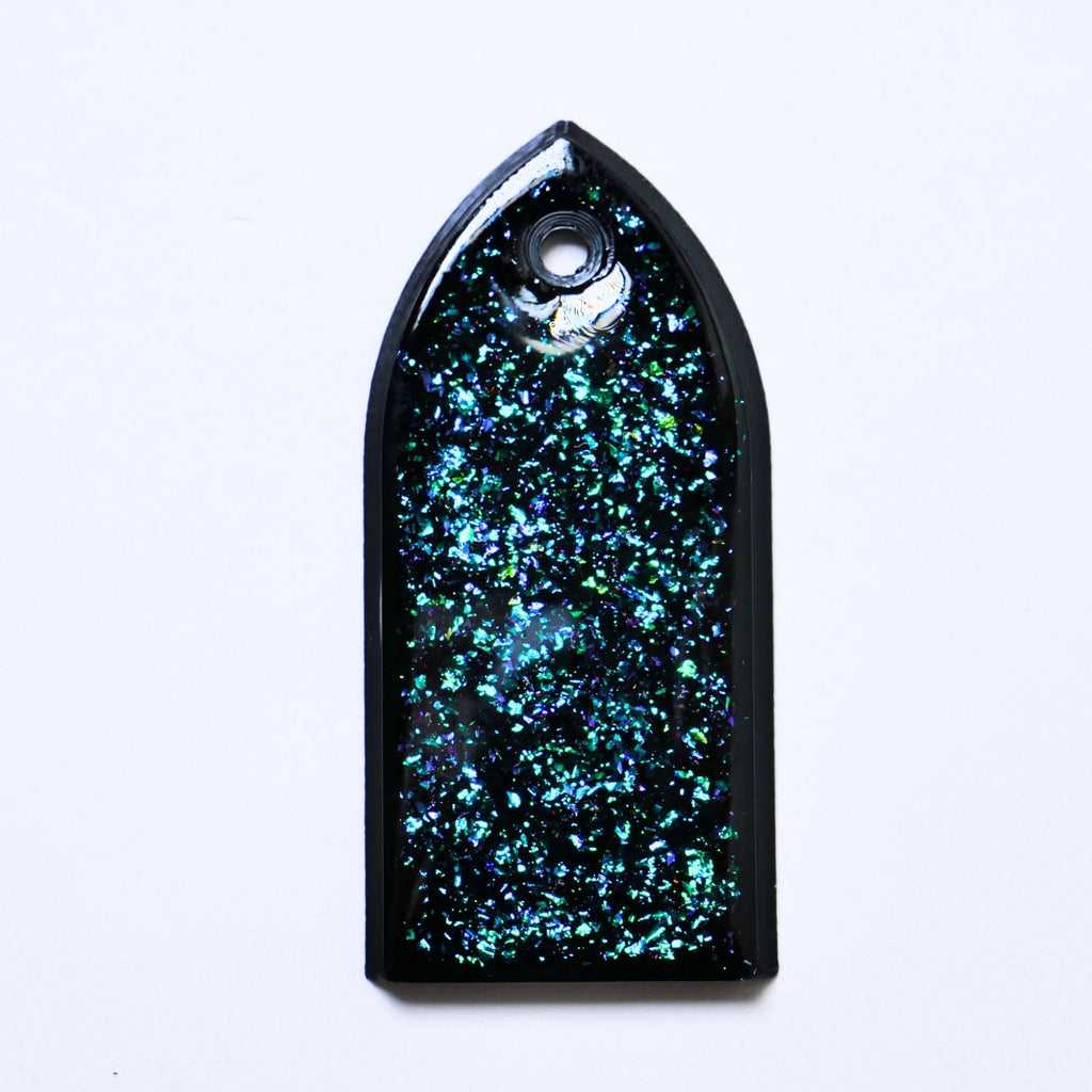 Custom ESP M-II Truss Rod Cover - Colorshifting Flakes truss rod covers from Ploutone