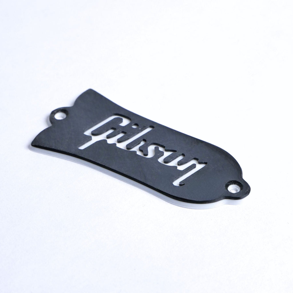 Custom Gibson Les Paul Truss Rod Cover - Gibson Logo (Black & White) - Ploutone