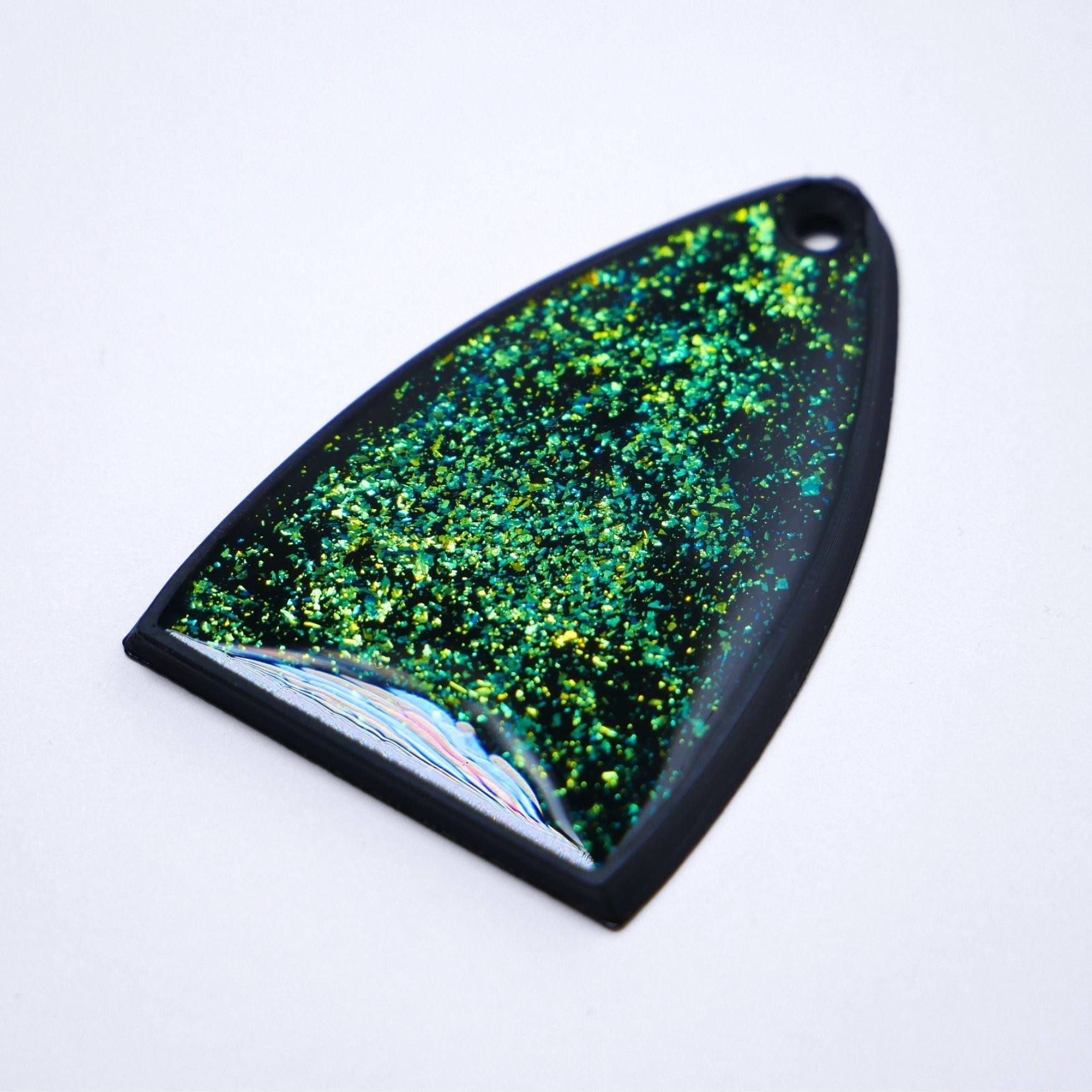 Custom PRS SE Truss Rod Cover – Rainforest Green Flake - Ploutone