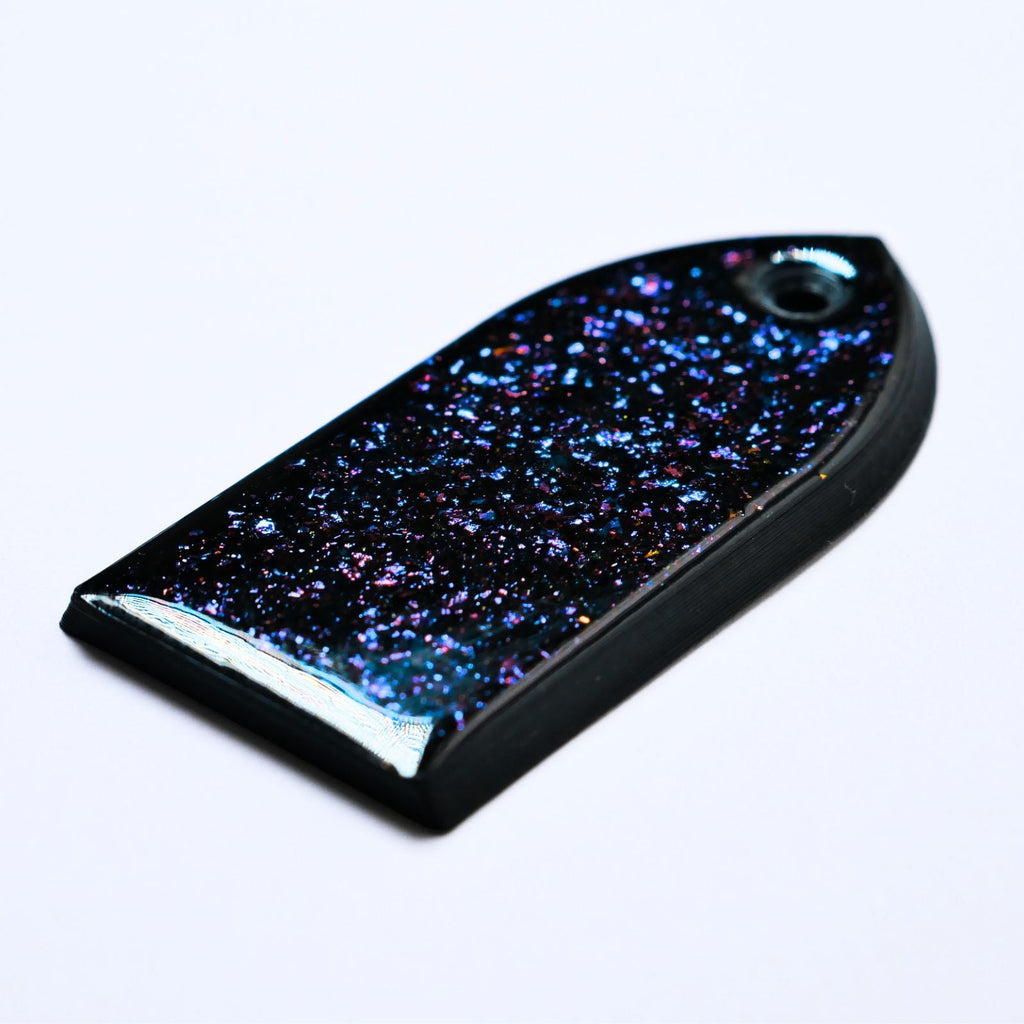 Custom ESP M-II Truss Rod Cover - Colorshifting Flakes truss rod covers from Ploutone