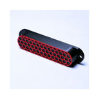 Custom Single Coil Strat Pickup Covers (No Holes) Set of 3 - Black/ Red - Ploutone