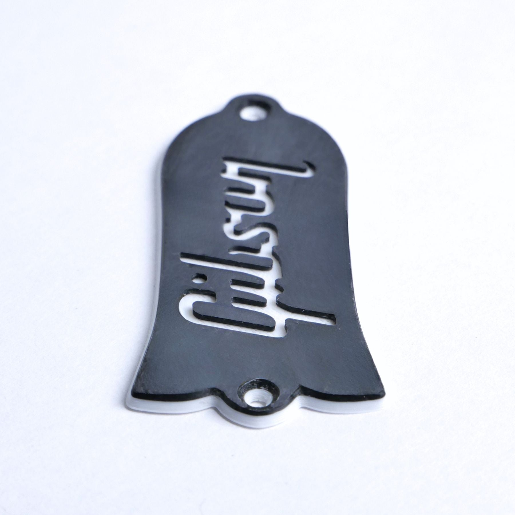 Custom Gibson Les Paul Truss Rod Cover - Gibson Logo (Black & White) - Ploutone