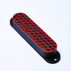 Custom Single Coil Strat Pickup Covers (No Holes) Set of 3 - Black/ Red Honeycomb - Ploutone