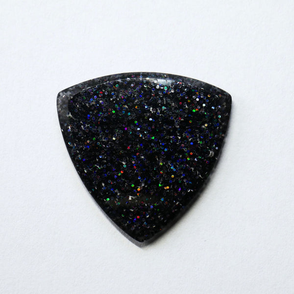 Northern Ghost Plectrums Handmade Acrylic Guitar Pick - 2.5mm Black Glitter Triangle Guitar Picks from Ploutone