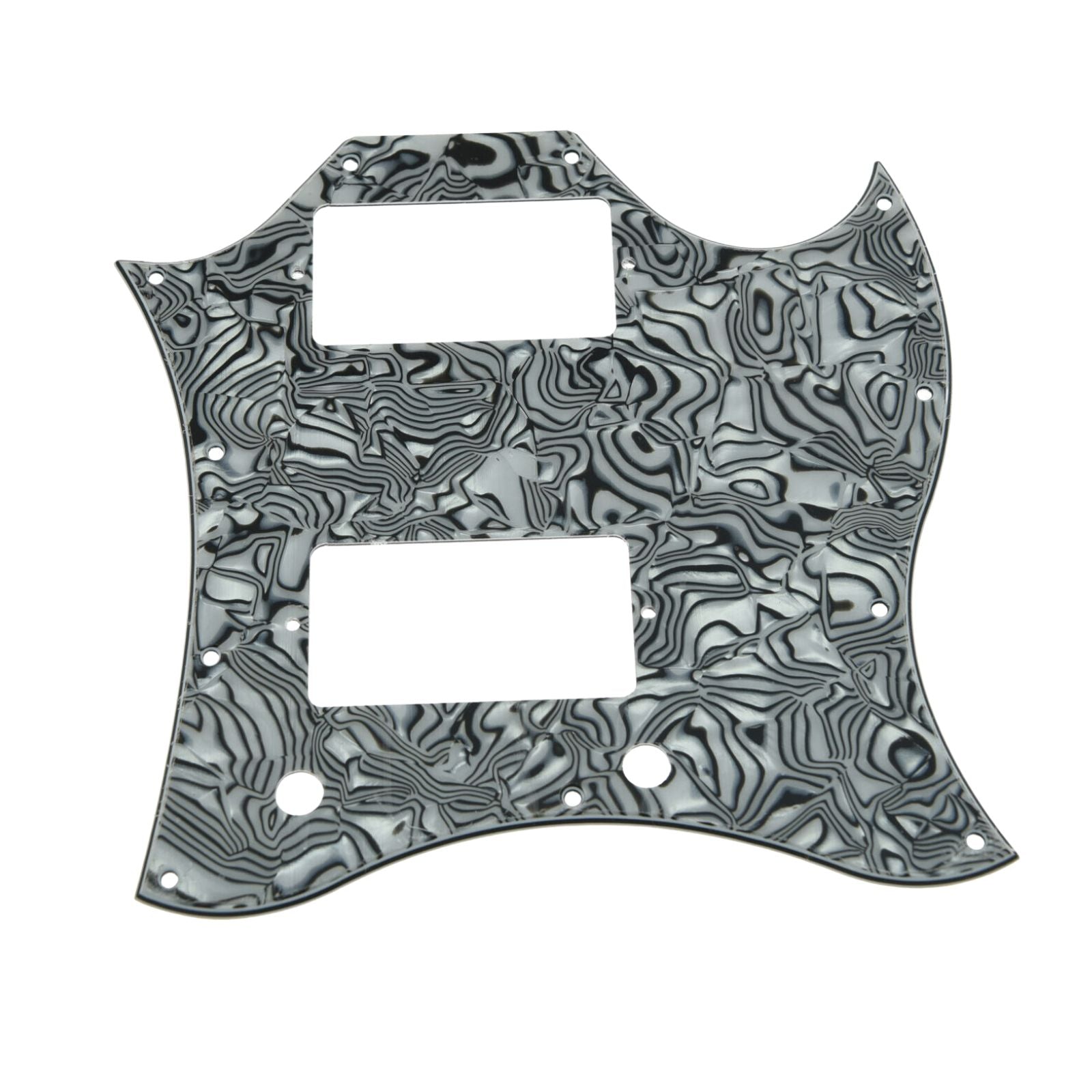 Gibson® SG Standard Full Face Batwing Pickguard - 4-Ply Black and White Shell - Ploutone
