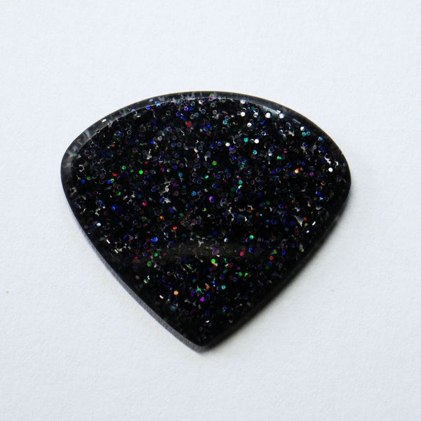 Northern Ghost Plectrums Handmade Acrylic Guitar Pick - 2.5mm Black Glitter Jazz XL Wide Guitar Picks from Ploutone