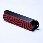 Custom Single Coil Strat Pickup Covers (No Holes) Set of 3 - Black/ Red - Ploutone