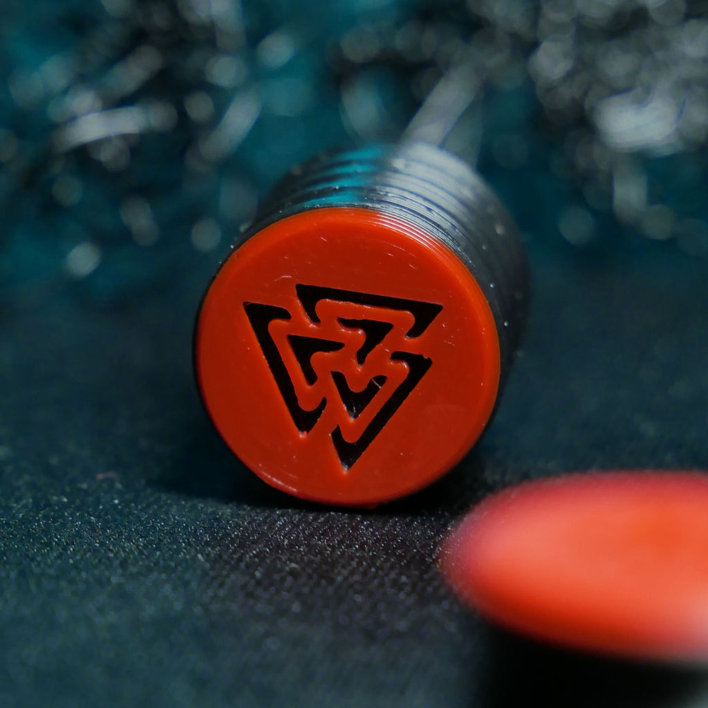 Opus Guitar Knobs - Crimson Red and Black Valknut Sigil - Ploutone