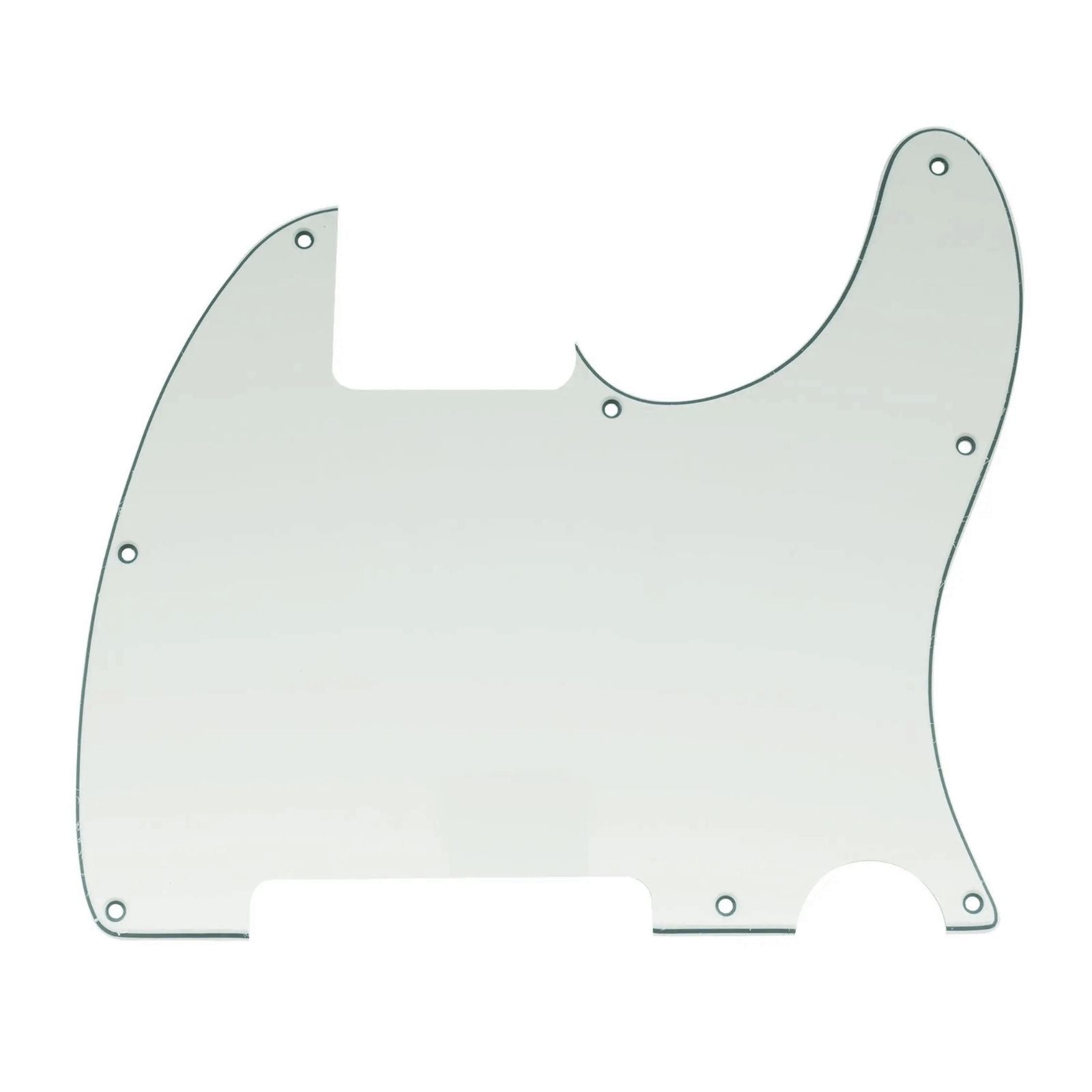 Esquire Pickguard (8-Hole) Telecaster Pickguard Blank - 20+ Colors 3-Ply Ivory - Ploutone