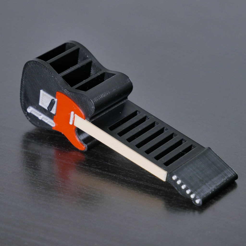 Telecaster Guitar Shaped Guitar Pick Holder - Black and Red - Ploutone