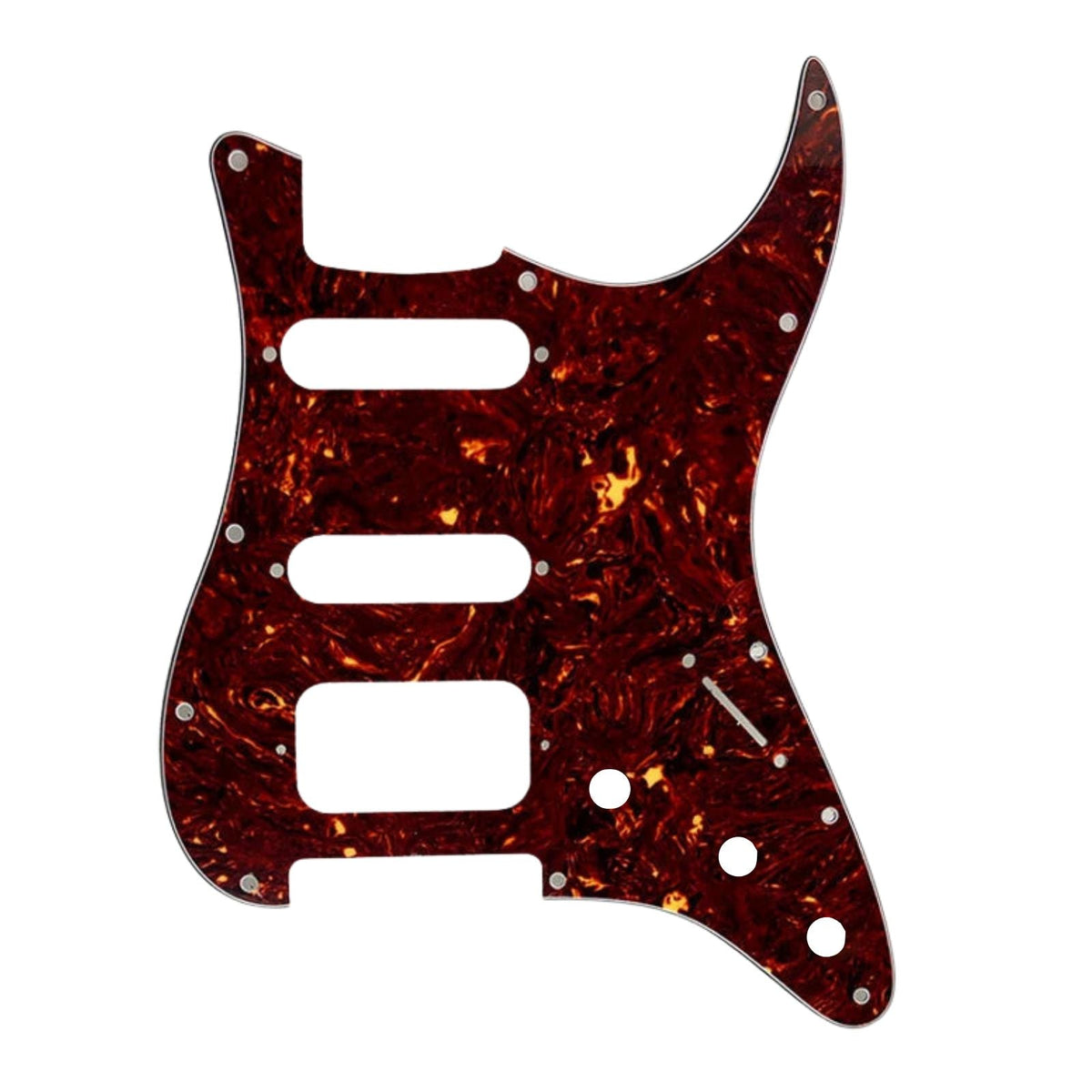 Fender Stratocaster HSS Pickguard (Open Humbucker) - 4-Ply Brown Tortoise Pickguards from Ploutone