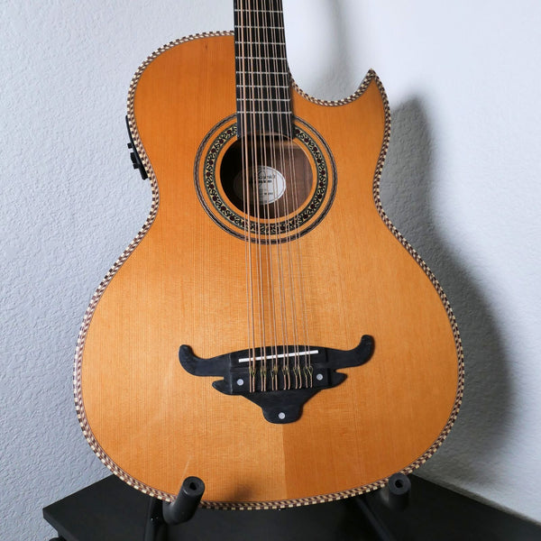 Oscar Schmidt OH52SE Acoustic-Electric Bajo Sexto w/ Bag - Solid Cedar & Macassar Ebony - Ploutone
