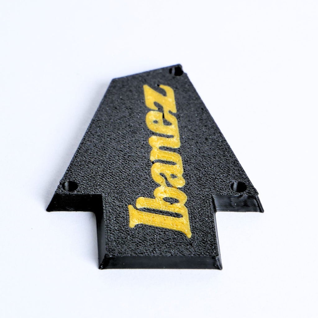Custom Ibanez Truss Rod Cover for RG & JEM – Classic Logo (Gold & Black) - Ploutone