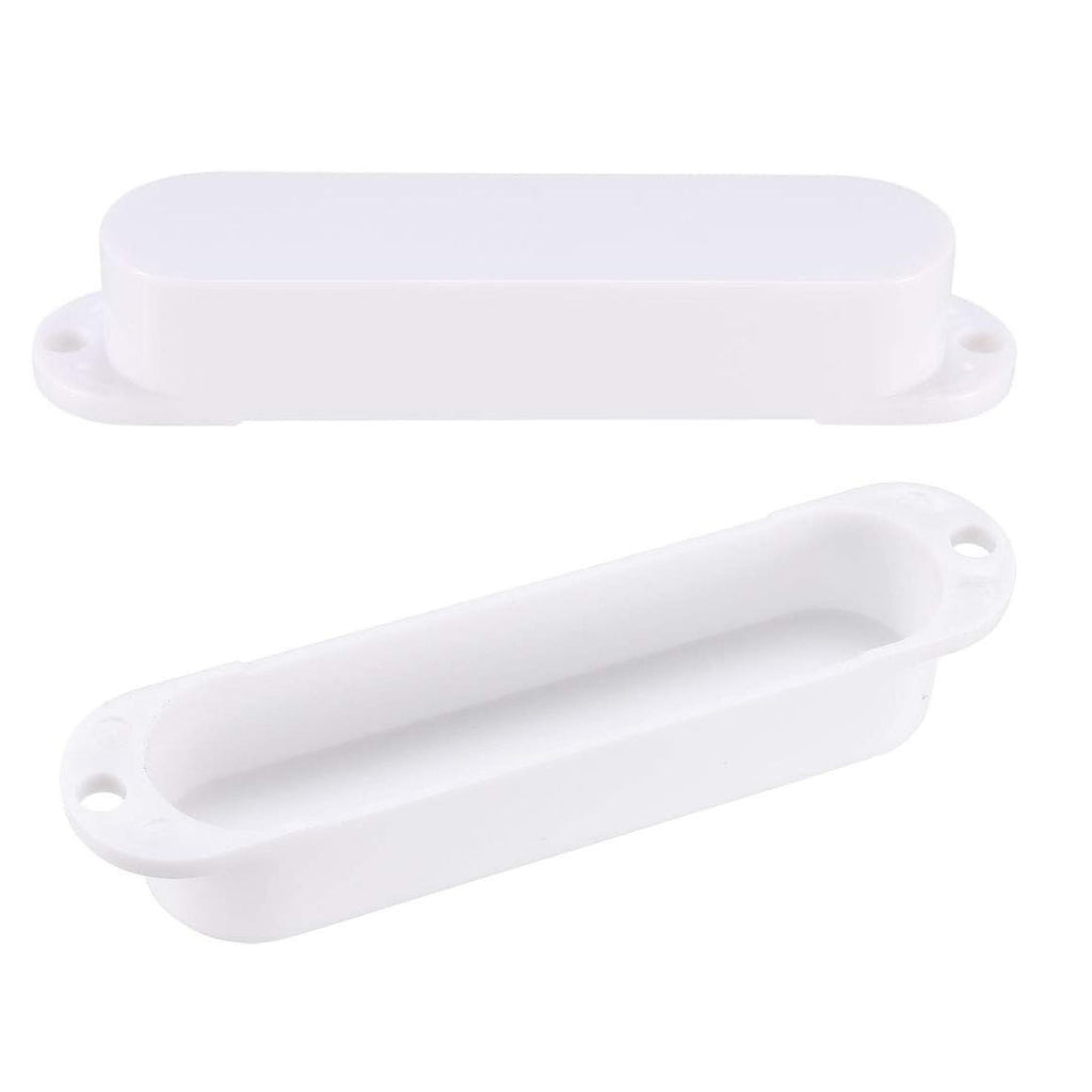 Stratocaster Single Coil Pickup Cover Set (No Holes) - White 3 Pcs - Ploutone