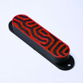 Custom Single Coil Strat Pickup Covers (No Holes) Set of 3 - Black/ Red Topo - Ploutone