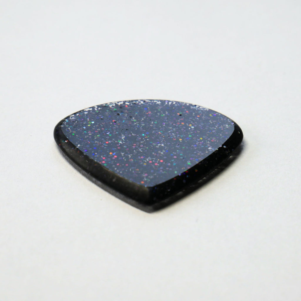 Northern Ghost Plectrums Handmade Acrylic Guitar Pick - 2.5mm Black Glitter Jazz XL Wide - Ploutone
