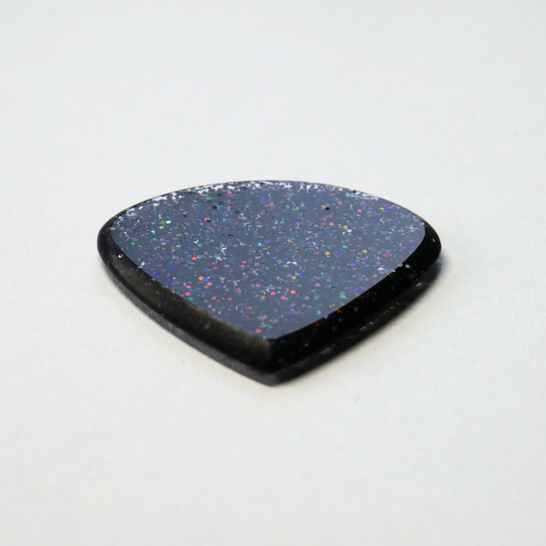 Northern Ghost Plectrums Handmade Acrylic Guitar Pick - 2.5mm Black Glitter Jazz XL Wide - Ploutone