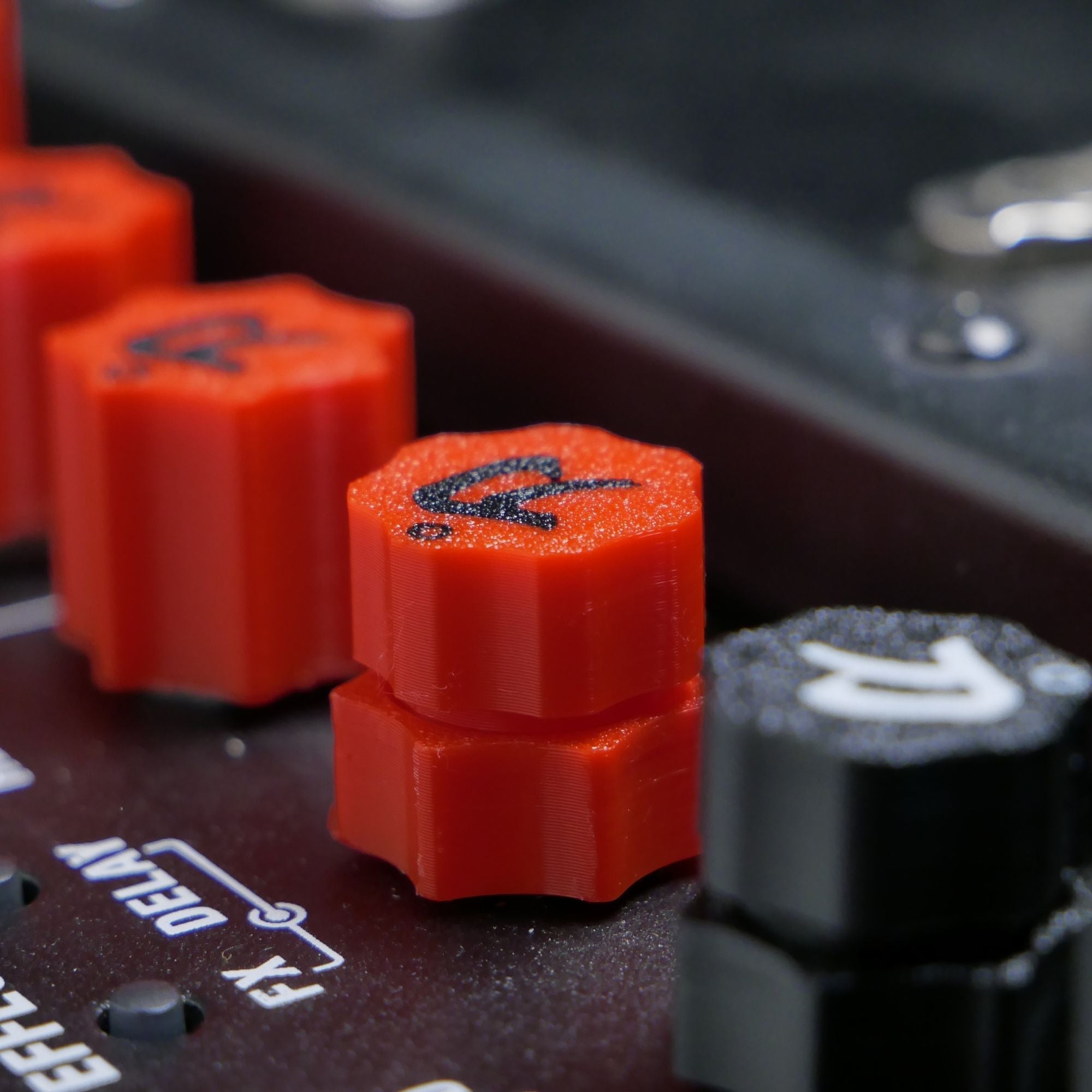 Custom Boss Katana Knobs – Red Fluted (Full Sets for 50, 100, Artist) - Ploutone