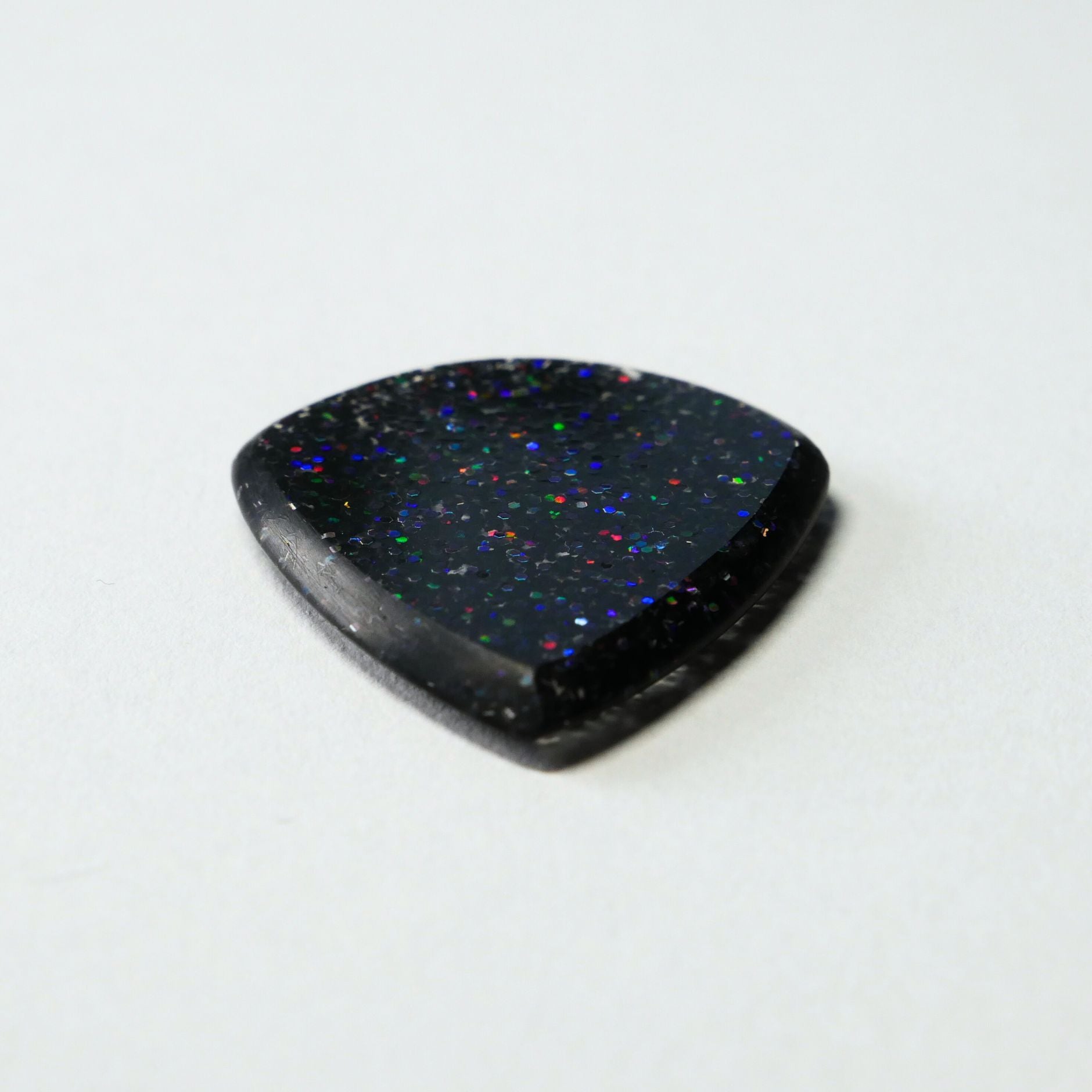 Northern Ghost Plectrums Handmade Acrylic Guitar Pick - 2.5mm Black Glitter Jazz XL - Ploutone