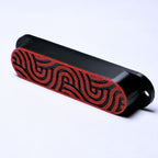 Custom Single Coil Strat Pickup Covers (No Holes) Set of 3 - Black/ Red - Ploutone