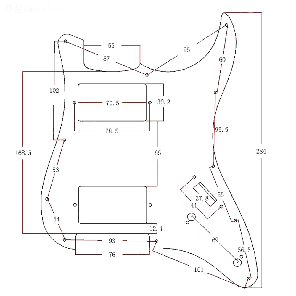 11-Hole HH Metal Strat Pickguard - Black Aluminum - Ploutone