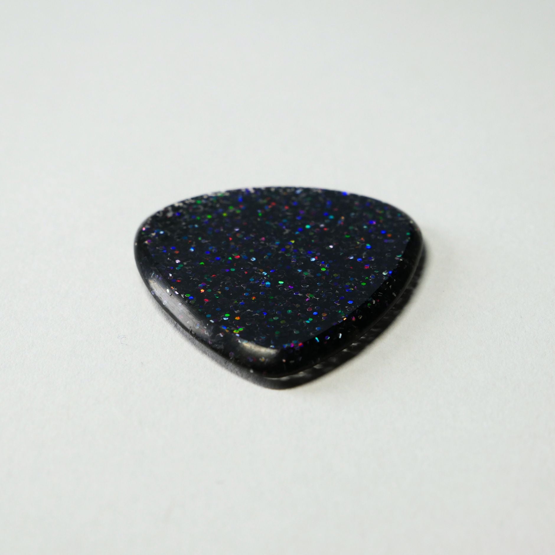Northern Ghost Plectrums Handmade Acrylic Guitar Pick - 2.5mm Black Glitter Standard 351 - Ploutone