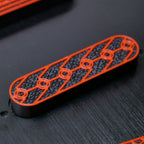 Custom Single Coil Strat Pickup Covers (No Holes) Set of 3 - Black/ Red - Ploutone