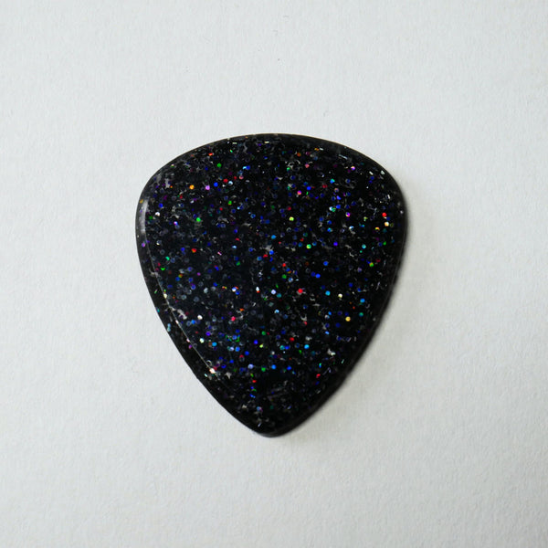 Northern Ghost Plectrums Handmade Acrylic Guitar Pick - 2.5mm Black Glitter Standard 351 Guitar Picks from Ploutone