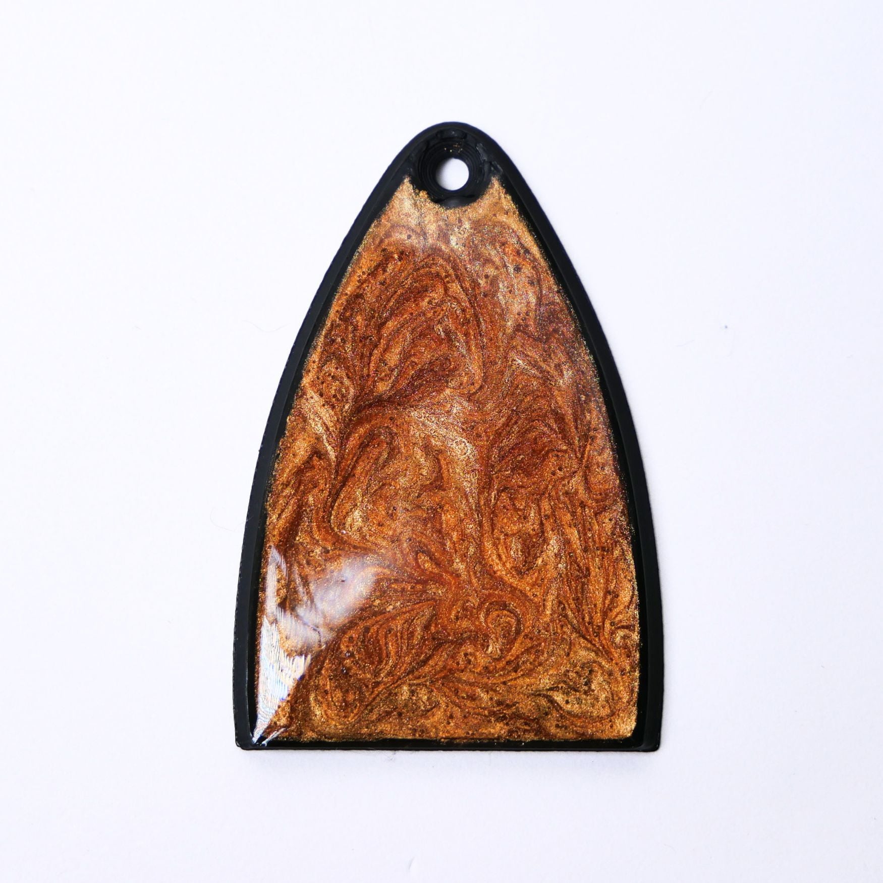 Custom PRS SE Truss Rod Cover – Copper Mica Resin truss rod covers from Ploutone