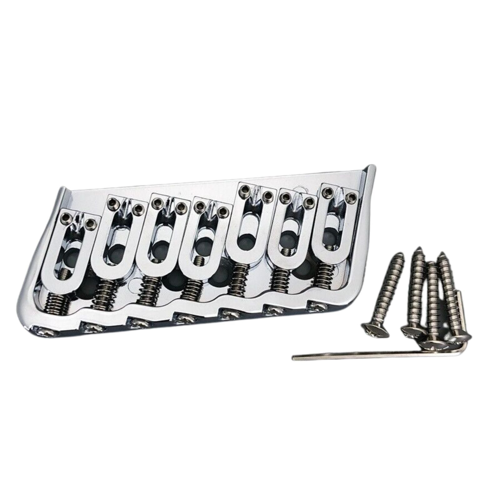 7-String Multi-Scale Guitar Bridge - Chrome - Ploutone
