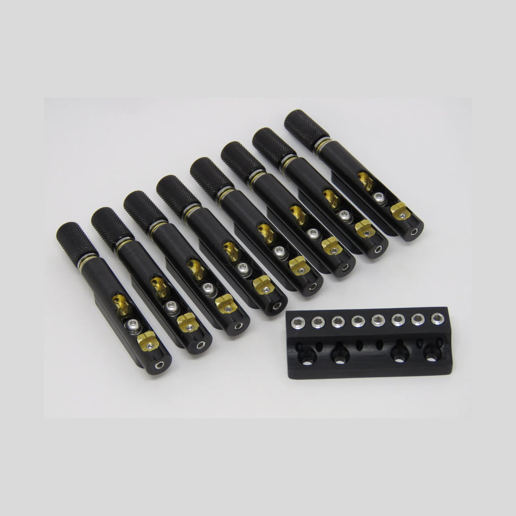 Nova Guitar Parts Single String Headless Guitar Bridge - 6, 7, and 8-String 8 Block Headpiece - Ploutone