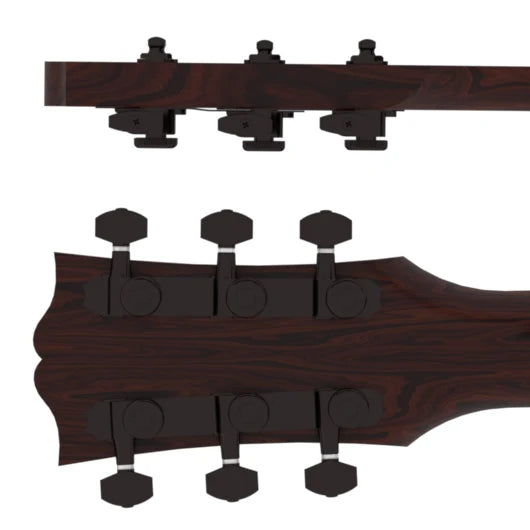 Hipshot Grip-Lock Closed Gear Guitar Tuner Upgrade Kit for 3+3 Headstocks (10mm Post Holes) - Ploutone