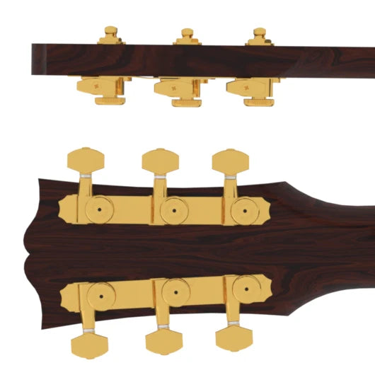 Hipshot Grip-Lock Closed Gear Guitar Tuner Upgrade Kit for 3+3 Headstocks (10mm Post Holes) - Ploutone