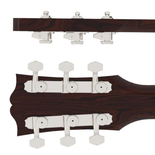Hipshot Grip-Lock Closed Gear Guitar Tuner Upgrade Kit for 3+3 Headstocks (10mm Post Holes) - Ploutone