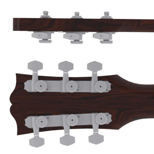Hipshot Grip-Lock Closed Gear Guitar Tuner Upgrade Kit for 3+3 Headstocks (10mm Post Holes) - Ploutone