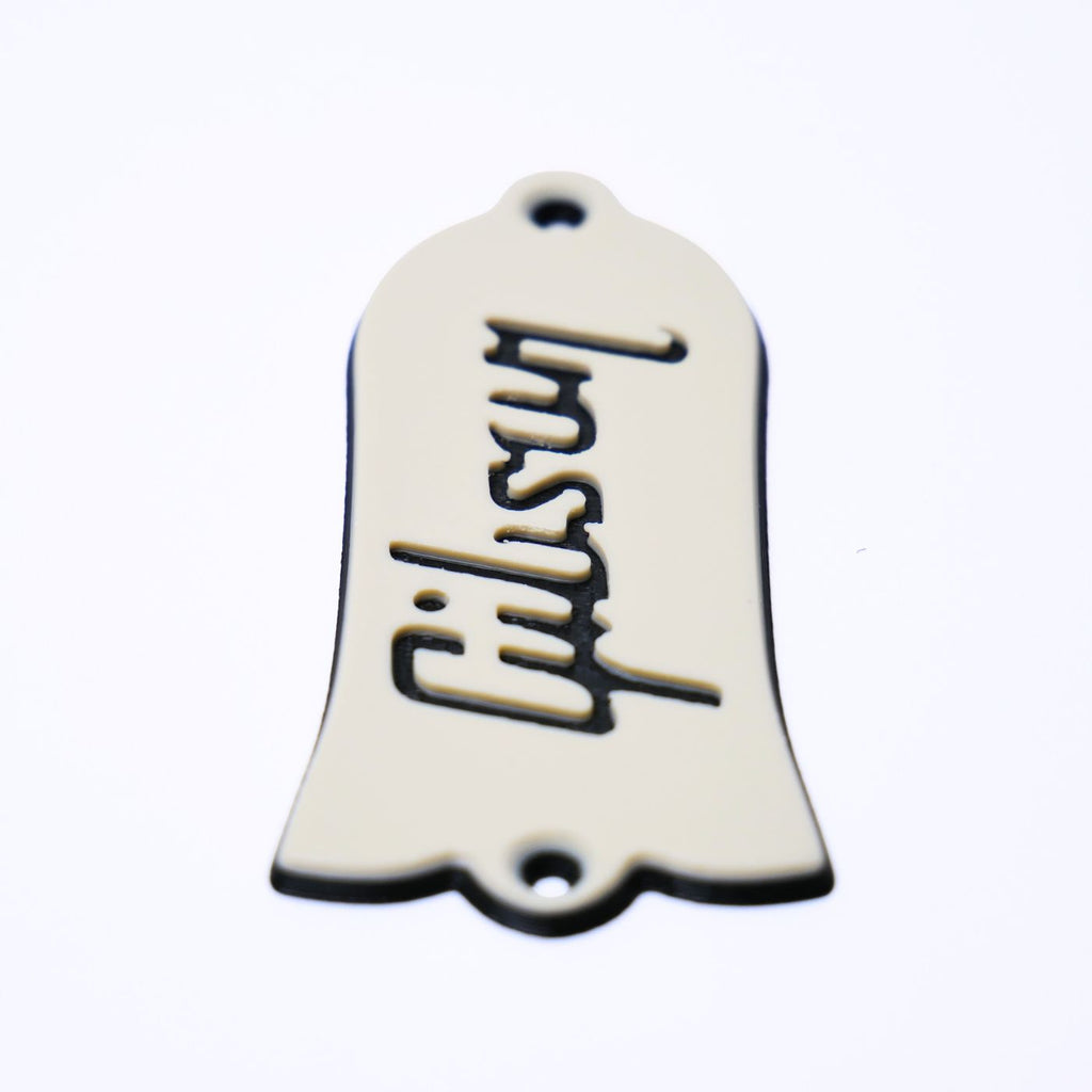 Custom Gibson Les Paul Truss Rod Cover - Gibson Logo (Cream & Black) truss rod covers from Ploutone