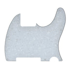 Esquire Pickguard (8-Hole) Telecaster Pickguard Blank - 20+ Colors 4-Ply White Pearl - Ploutone