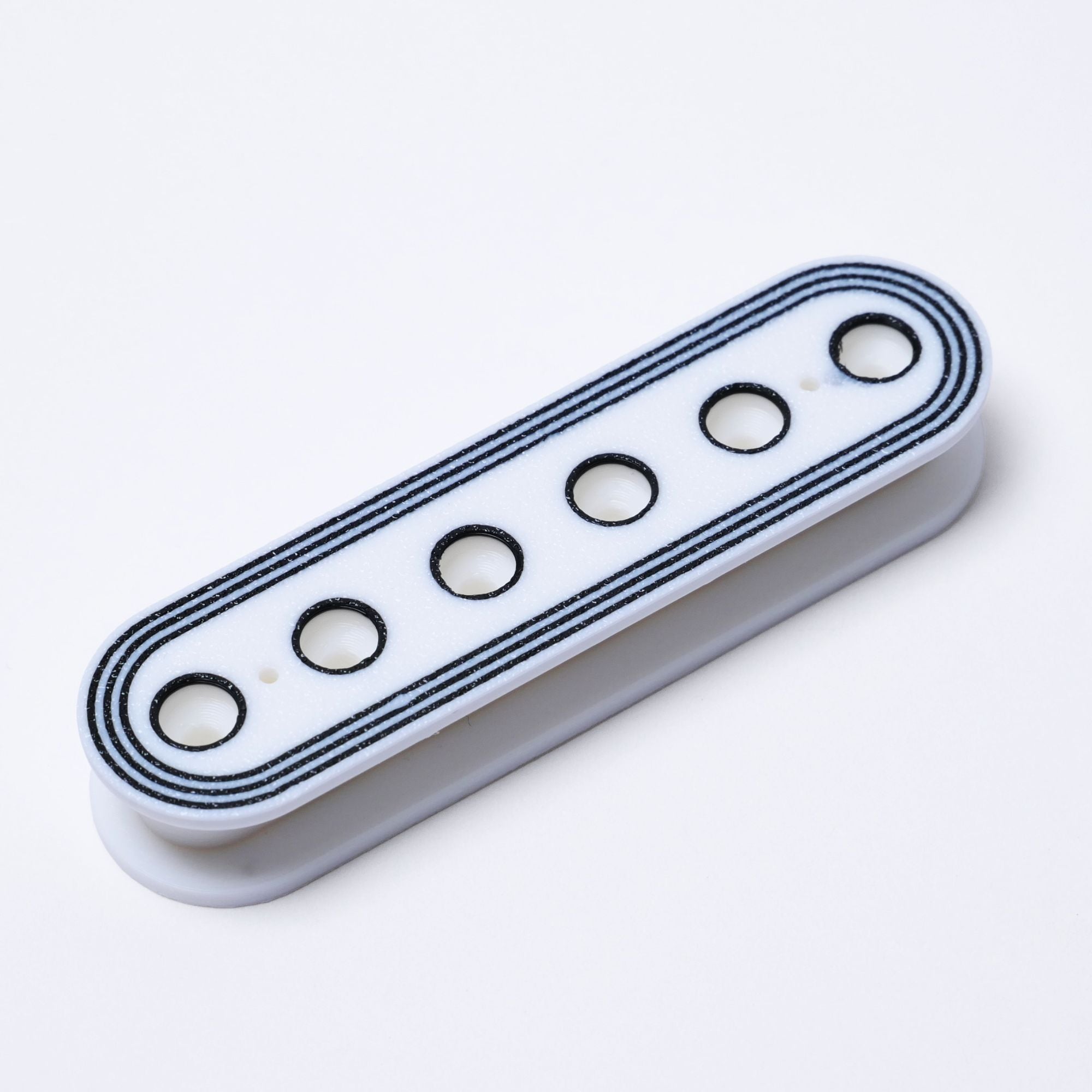 Custom ABS Humbucker Pickup Bobbins, Deco Style, 50mm/52mm Pole Spacing - Slug Side, Screw Side & Sets White - Ploutone