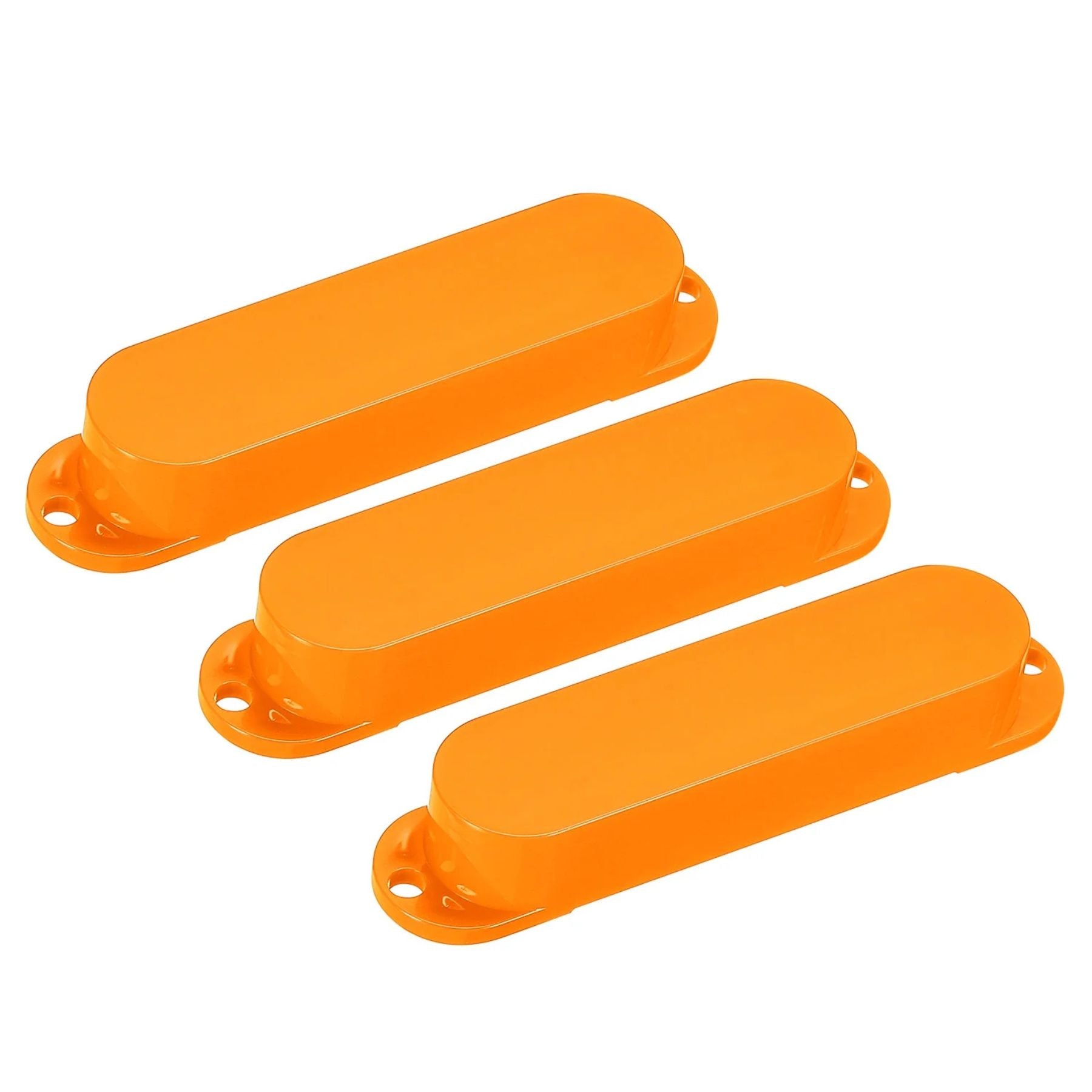 Stratocaster Single Coil Pickup Cover Set (No Holes) - Orange 3 Pcs - Ploutone